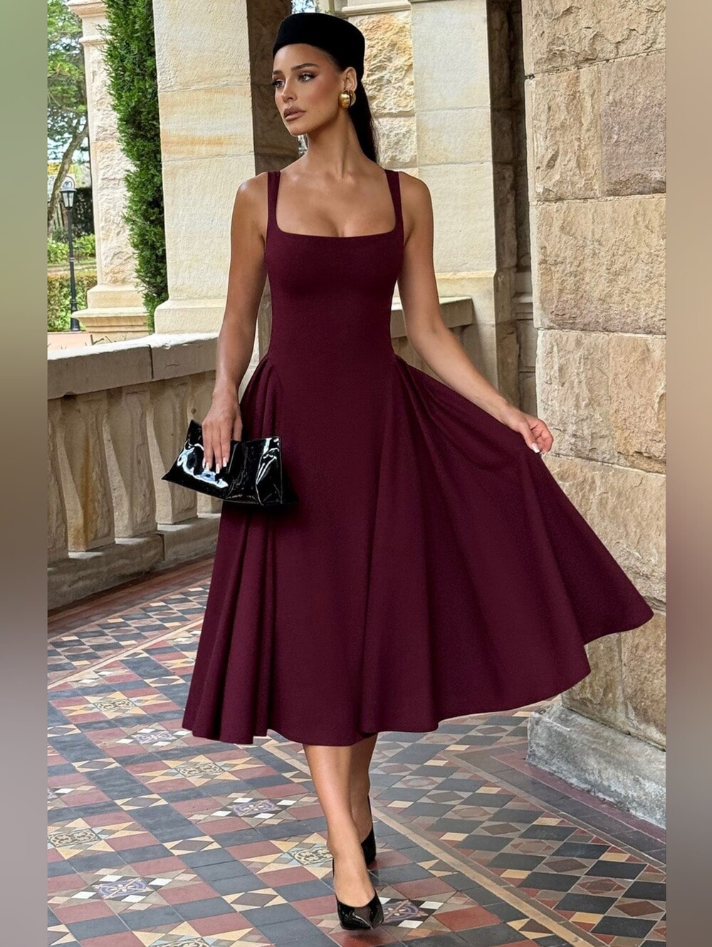 Vestido midi Betty - Lacado cereza babyboo NWT $159